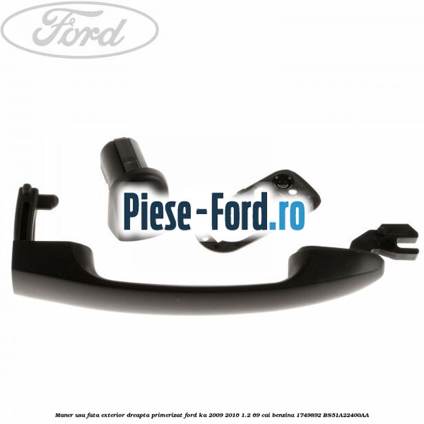 Maner usa fata exterior dreapta cromat Ford Ka 2009-2016 1.2 69 cai benzina