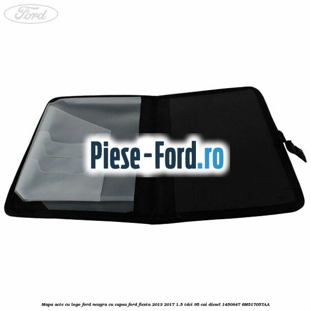 Mapa acte cu logo Ford neagra cu capsa Ford Fiesta 2013-2017 1.5 TDCi 95 cai diesel