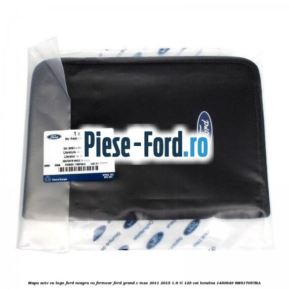 Mapa acte cu logo Ford neagra cu fermoar Ford Grand C-Max 2011-2015 1.6 Ti 125 cai benzina #14126DFD5B