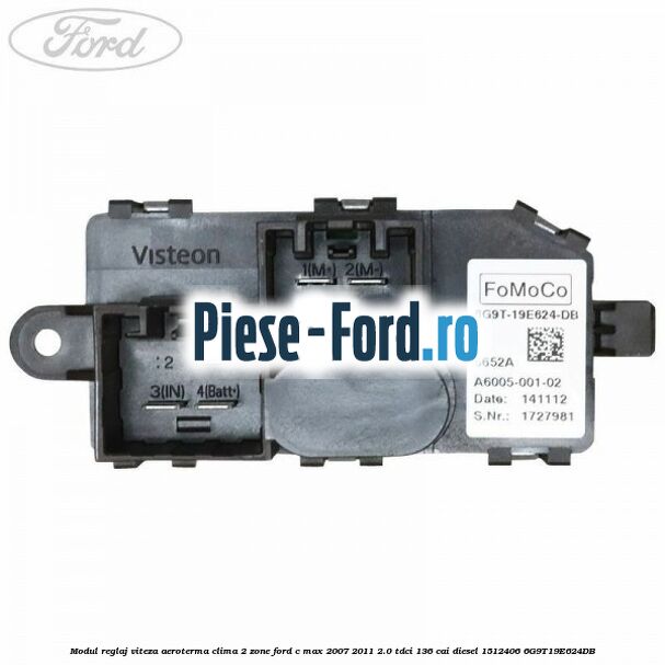 Modul reglaj viteza aeroterma clima 2 zone Ford C-Max 2007-2011 2.0 TDCi 136 cai #001EFE889D