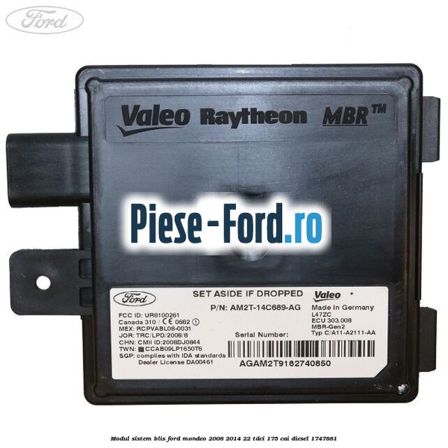 Modul sistem BLIS Ford Mondeo 2008-2014 2.2 TDCi 175 cai #A287E9A123
