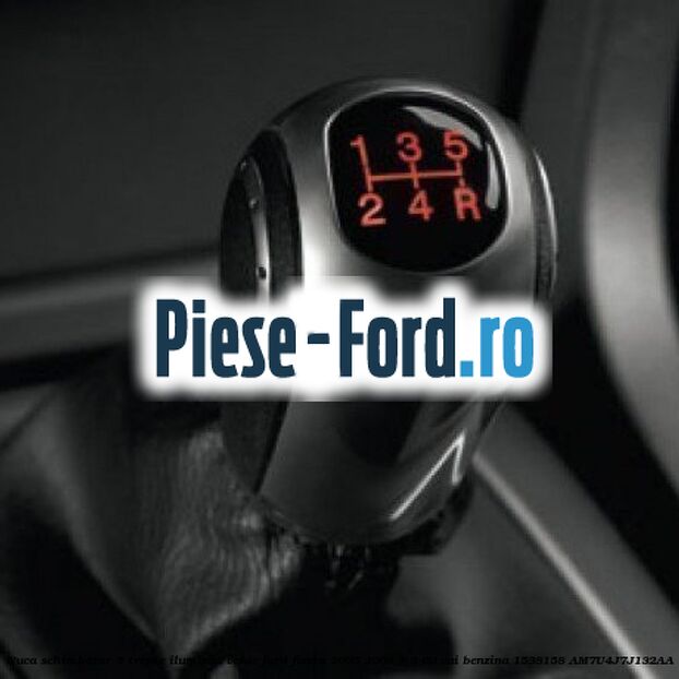 Nuca schimbator, 5 trepte piele si aluminiu Ford Fiesta 2005-2008 1.3 60 cai benzina