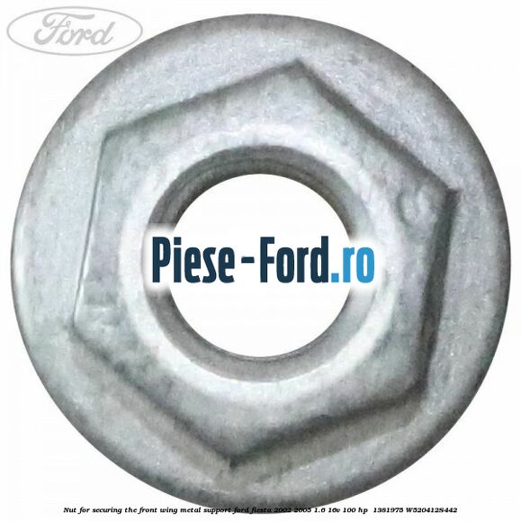 Nut for securing the front wing metal support Ford Fiesta 2002-2005 1.6 16V 100 HP  #EC1C119A1D