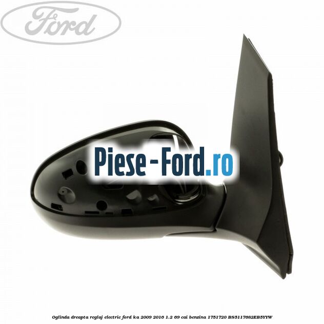 Geam oglinda stanga fara incalzire Ford Ka 2009-2016 1.2 69 cai benzina