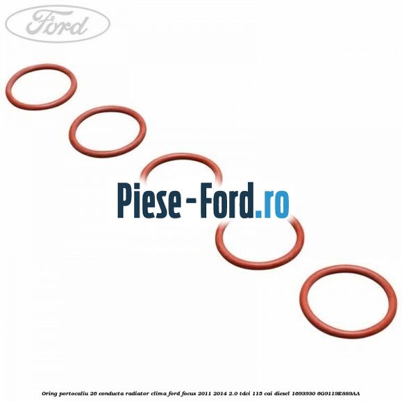 Oring portocaliu 26 conducta radiator clima Ford Focus 2011-2014 2.0 TDCi 115 cai diesel