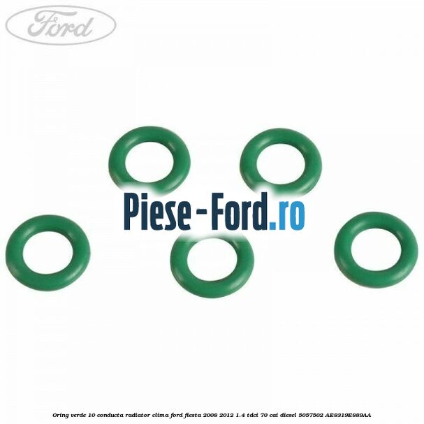 Oring verde 10 conducta radiator clima Ford Fiesta 2008-2012 1.4 TDCi 70 cai diesel #50D06132CA