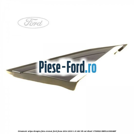 Ornament aripa dreapta fata cromat Ford Focus 2014-2018 1.6 TDCi 95 cai diesel
