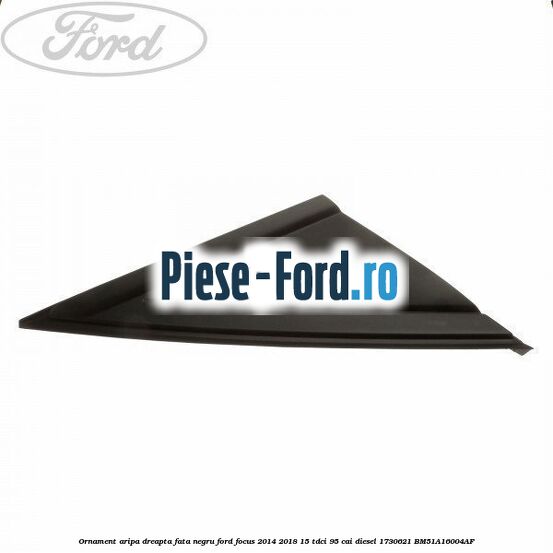 Ornament aripa dreapta fata negru Ford Focus 2014-2018 1.5 TDCi 95 cai #7E568A8B1F