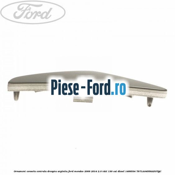 Ornament consola centrala dreapta, argintiu Ford Mondeo 2008-2014 2.0 TDCi 130 cai diesel #F091EDA567