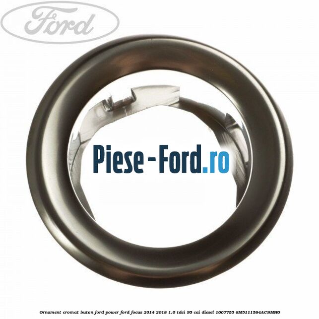 Ornament cromat buton Ford Power Ford Focus 2014-2018 1.6 TDCi 95 cai diesel