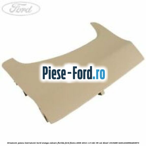 Ornament interior prag stanga plastic Ford Fiesta 2008-2012 1.6 TDCi 95 cai diesel