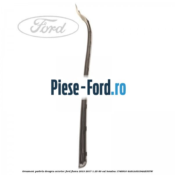 Ornament parbriz dreapta, exterior Ford Fiesta 2013-2017 1.25 60 cai benzina #88F27AEC20