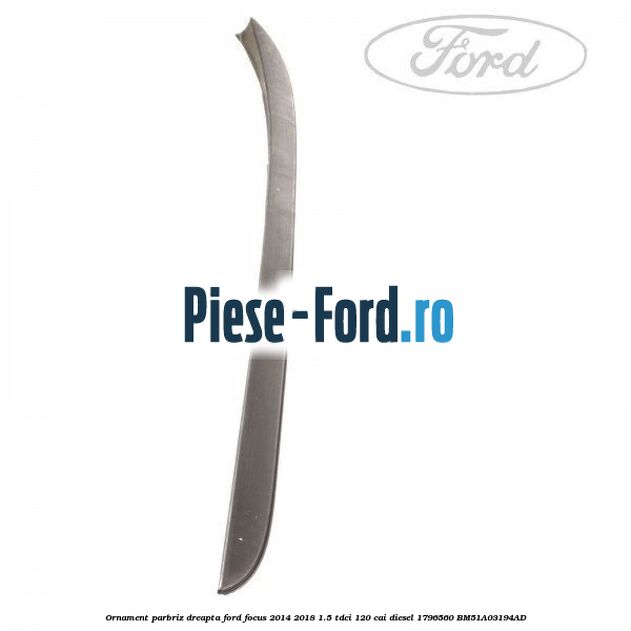 Ornament parbriz dreapta Ford Focus 2014-2018 1.5 TDCi 120 cai diesel