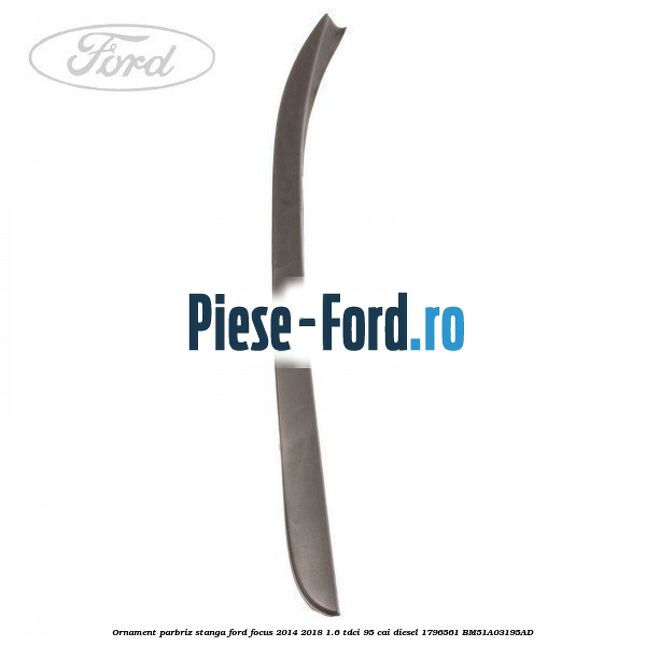 Ornament parbriz dreapta, spre interior Ford Focus 2014-2018 1.6 TDCi 95 cai diesel