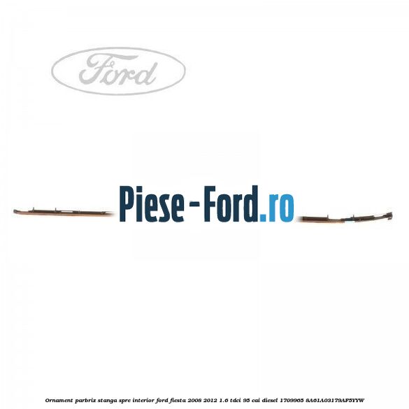 Ornament parbriz stanga, spre interior Ford Fiesta 2008-2012 1.6 TDCi 95 cai diesel
