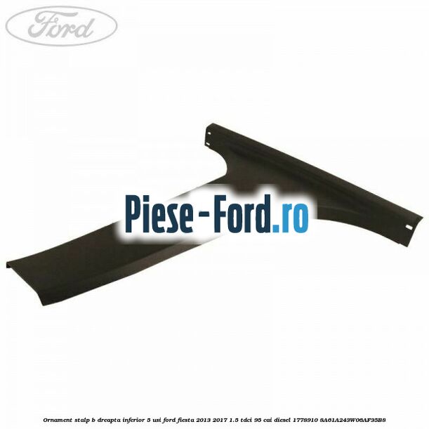 Ornament stalp B dreapta inferior 5 usi Ford Fiesta 2013-2017 1.5 TDCi 95 cai diesel