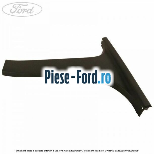 Ornament stalp B dreapta inferior 5 usi Ford Fiesta 2013-2017 1.5 TDCi 95 cai diesel