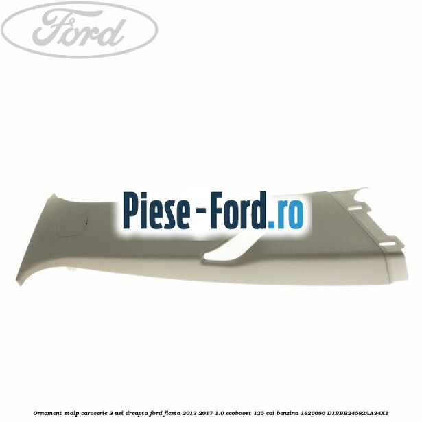 Ornament stalp caroserie 3 usi dreapta Ford Fiesta 2013-2017 1.0 EcoBoost 125 cai benzina