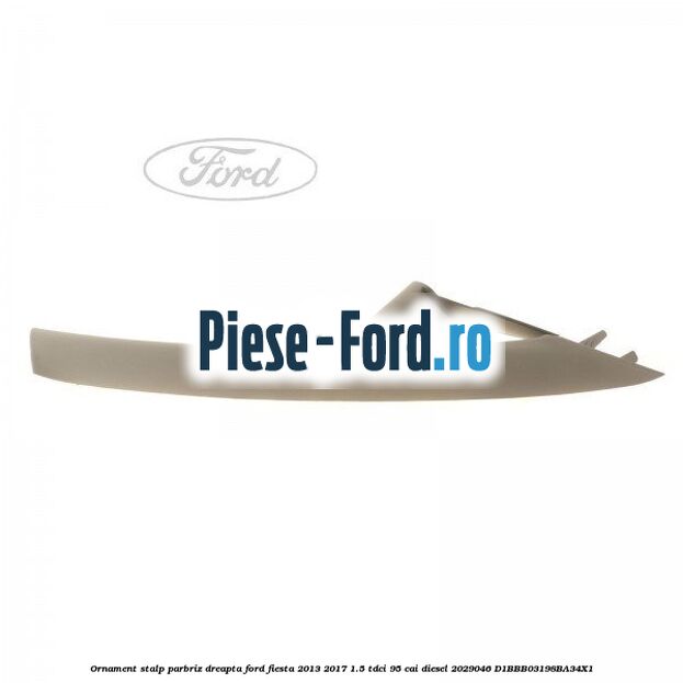 Ornament stalp geam lateral stanga spate 5 usi Ford Fiesta 2013-2017 1.5 TDCi 95 cai diesel