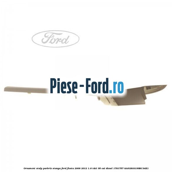 Ornament stalp parbriz stanga Ford Fiesta 2008-2012 1.6 TDCi 95 cai diesel