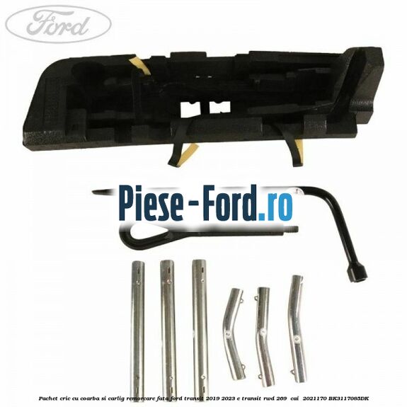 Pachet cric cu coarba si carlig remorcare fata Ford Transit 2019-2023 E-TRANSIT RWD 269  cai  #56FAC4F58A