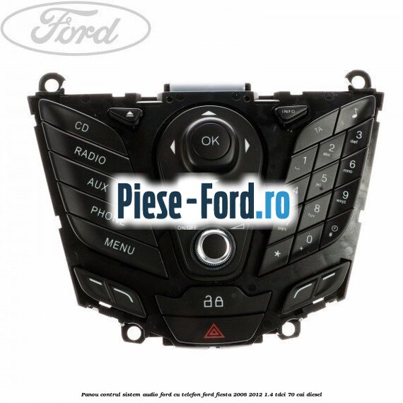 Panou contrul sistem audio Ford cu telefon Ford Fiesta 2008-2012 1.4 TDCi 70 cai diesel