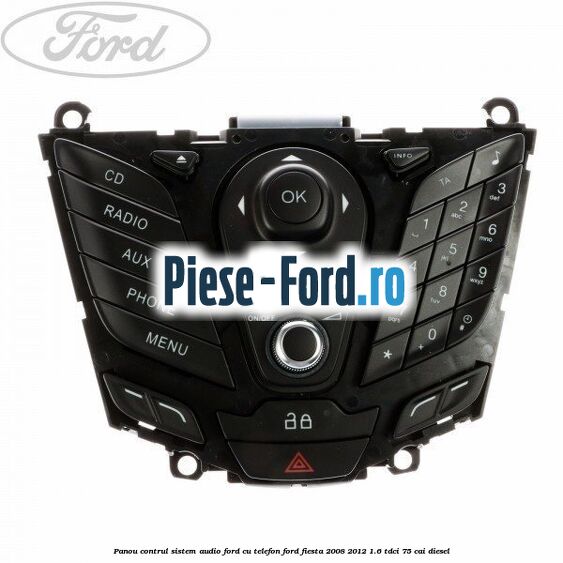Panou contrul sistem audio Ford cu telefon Ford Fiesta 2008-2012 1.6 TDCi 75 cai diesel