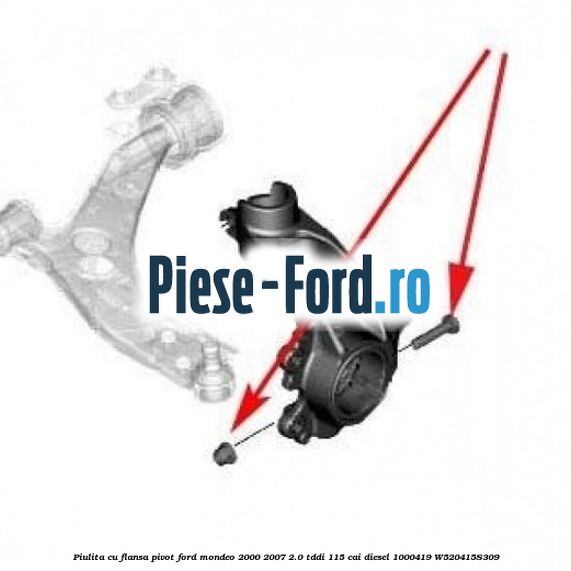 Piulita cu flansa pivot Ford Mondeo 2000-2007 2.0 TDDI 115 cai diesel #26041044F3