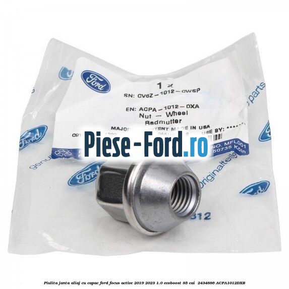 Piulita janta aliaj cu capac Ford Focus Active 2019-2023 1.0 EcoBoost 85 cai  #554D086762