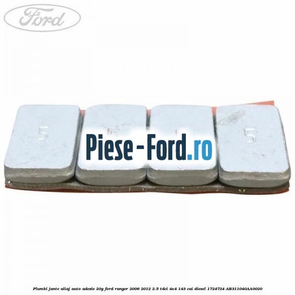 Plumbi jante aliaj auto-adeziv, 20g Ford Ranger 2006-2012 2.5 TDCi 4x4 143 cai diesel #2BA18B4869