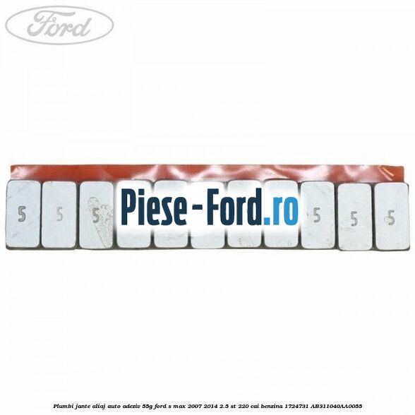 Plumbi jante aliaj auto-adeziv, 55g Ford S-Max 2007-2014 2.5 ST 220 cai benzina