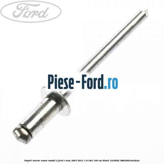 Popnit prindere suport difuzor usa Ford C-Max 2007-2011 1.6 TDCi 109 cai diesel