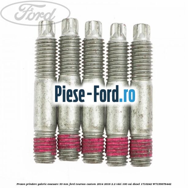 Prezon prindere galerie evacuare 33 MM Ford Tourneo Custom 2014-2018 2.2 TDCi 100 cai diesel #1225DC33F7