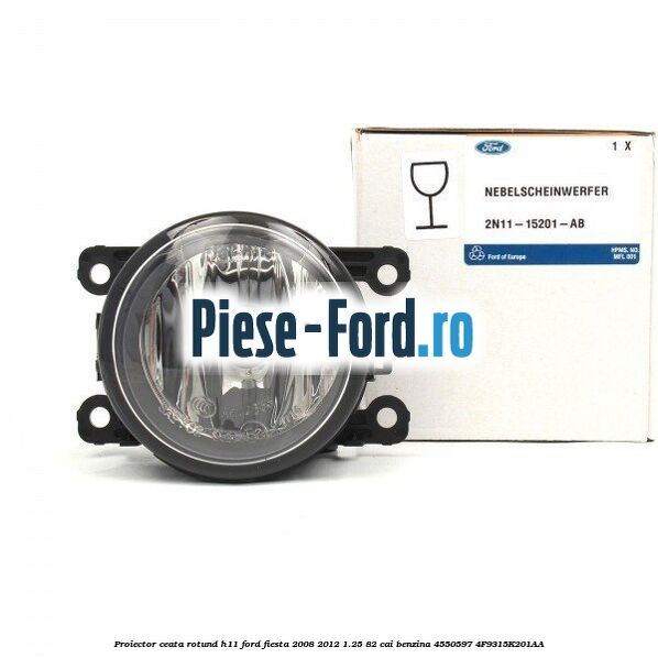 Far stanga, negru Ford Fiesta 2008-2012 1.25 82 cai benzina