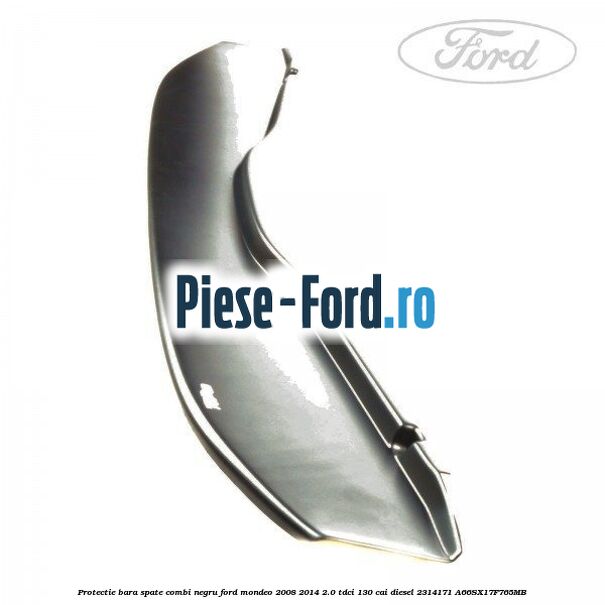 Protectie bara spate combi negru Ford Mondeo 2008-2014 2.0 TDCi 130 cai diesel #D82A5C9601