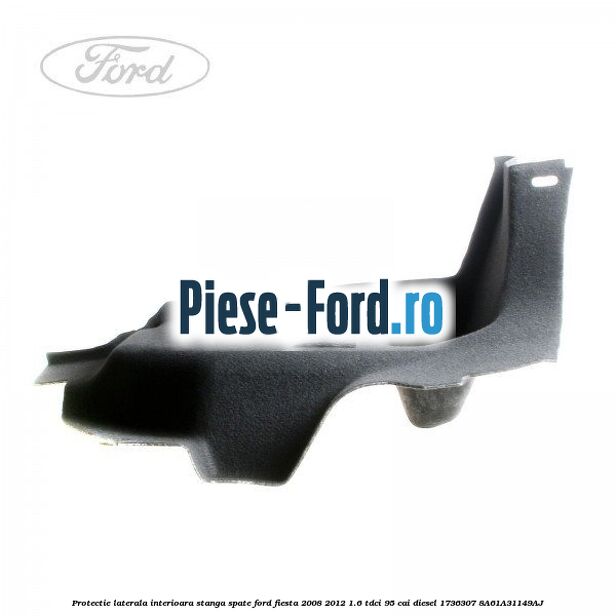 Protectie laterala interioara stanga spate Ford Fiesta 2008-2012 1.6 TDCi 95 cai diesel