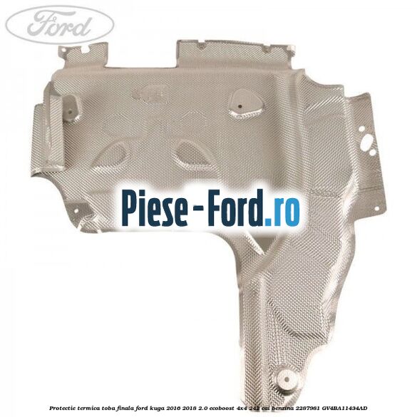 Piulita protectie termica Ford Kuga 2016-2018 2.0 EcoBoost 4x4 242 cai benzina