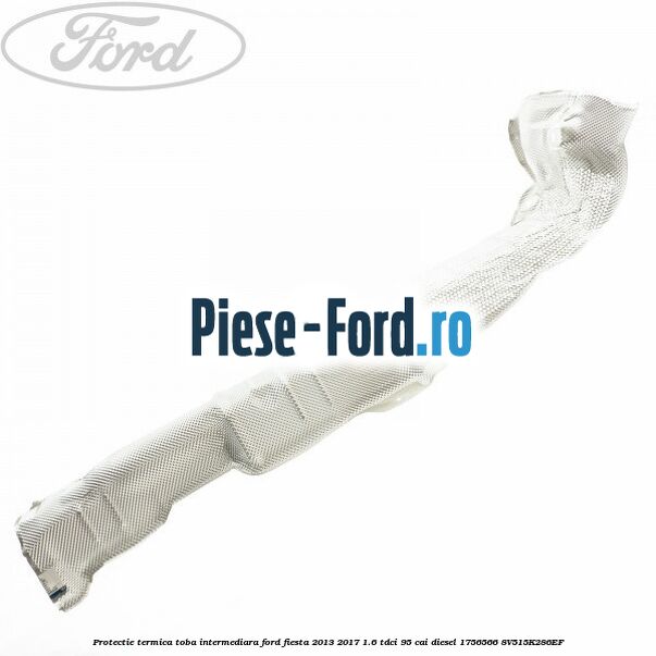 Protectie termica toba finala Ford Fiesta 2013-2017 1.6 TDCi 95 cai diesel