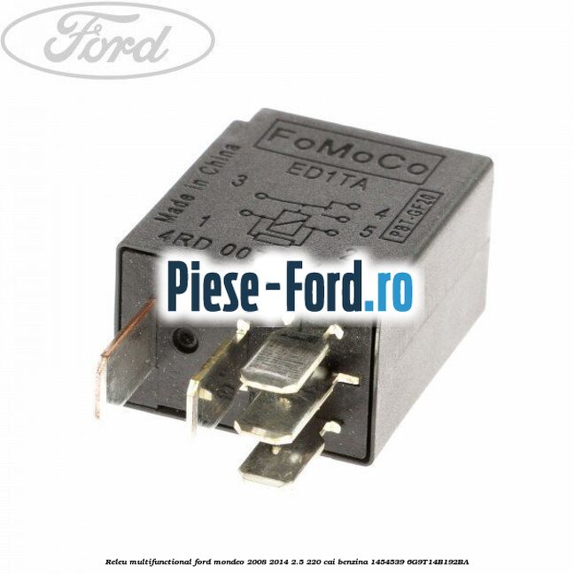 Releu bujii incandescente 70A, GRI, 4 pini Ford Mondeo 2008-2014 2.5 220 cai benzina