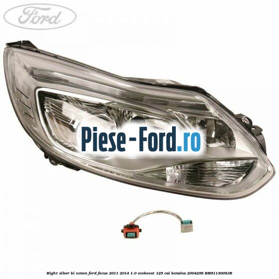 Right silver bi xenon Ford Focus 2011-2014 1.0 EcoBoost 125 cai benzina #49862A1CCB