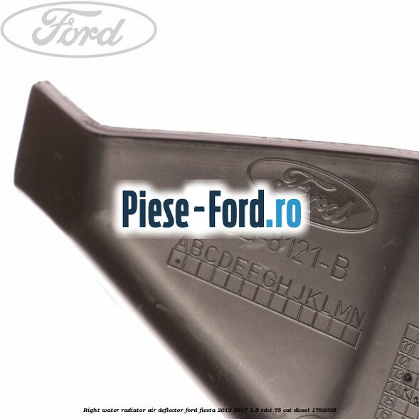 Right water radiator air deflector Ford Fiesta 2013-2017 1.5 TDCi 75 cai diesel #31D57D9FEB