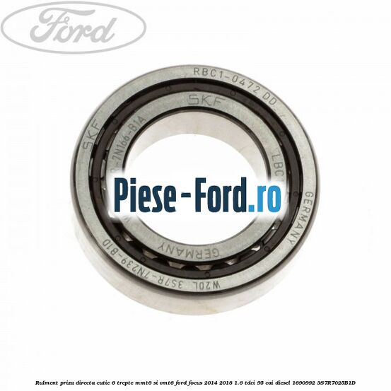 Rulment priza directa cutie 6 trepte cu suport metalic Ford Focus 2014-2018 1.6 TDCi 95 cai diesel