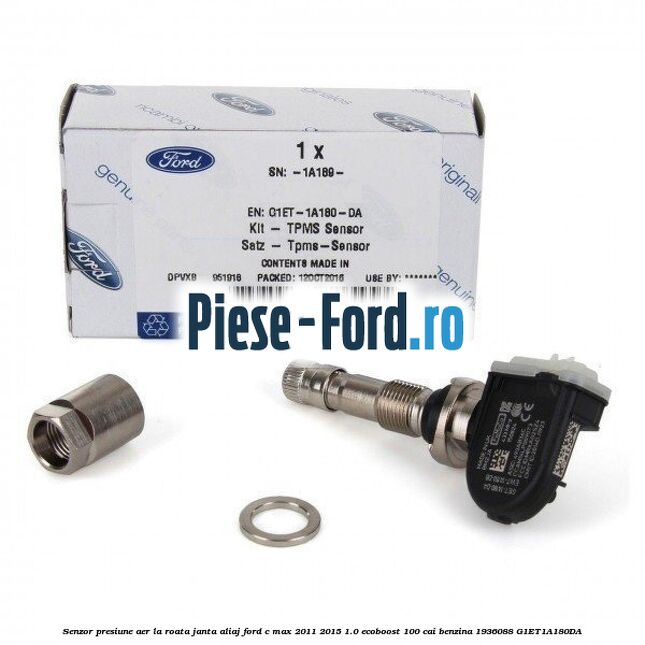 Saiba ventil janta aliaj cromat, varianta cu senzor presiune Ford C-Max 2011-2015 1.0 EcoBoost 100 cai benzina