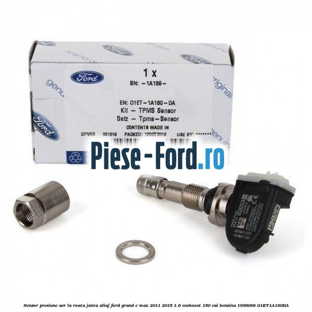 Saiba ventil janta aliaj cromat, varianta cu senzor presiune Ford Grand C-Max 2011-2015 1.6 EcoBoost 150 cai benzina