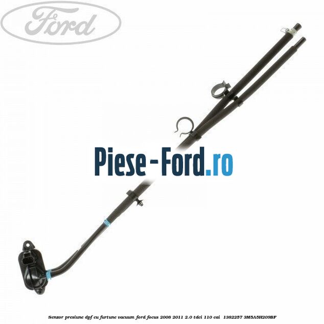 Senzor presiune DPF cu furtune vacuum Ford Focus 2008-2011 2.0 TDCi 110 cai  #7E014C7520