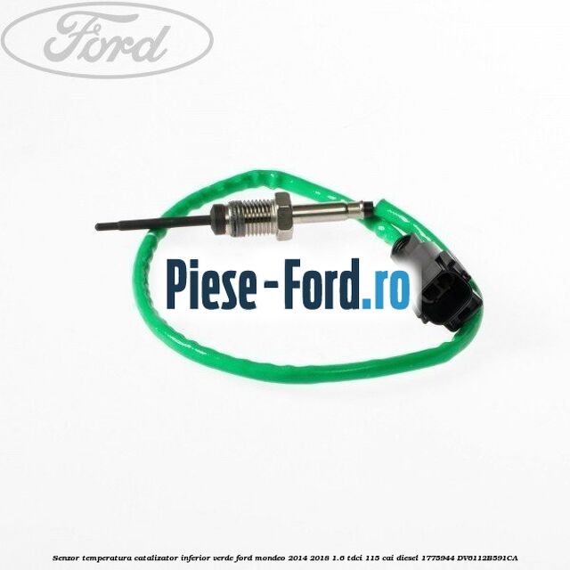 Senzor temperatura catalizator inferior verde Ford Mondeo 2014-2018 1.6 TDCi 115 cai diesel #20D821CE40