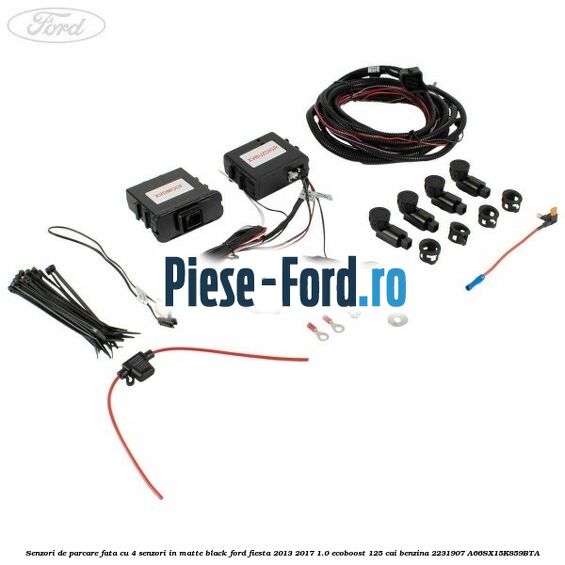 Senzori de parcare fata, cu 4 senzori in matte black Ford Fiesta 2013-2017 1.0 EcoBoost 125 cai benzina