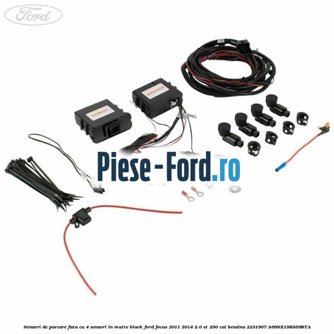 Senzori de parcare fata, cu 4 senzori in matte black Ford Focus 2011-2014 2.0 ST 250 cai benzina