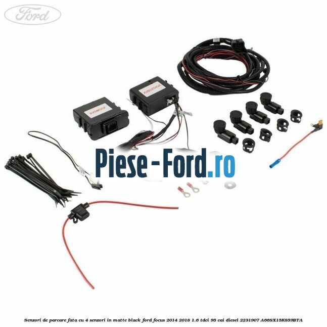 Senzor sistem parcare bara spate negru Ford Focus 2014-2018 1.6 TDCi 95 cai diesel