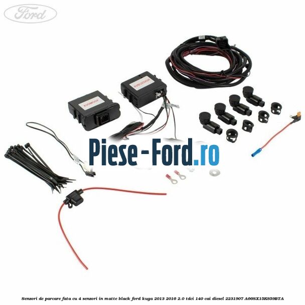 Senzori de parcare fata, cu 4 senzori in matte black Ford Kuga 2013-2016 2.0 TDCi 140 cai diesel
